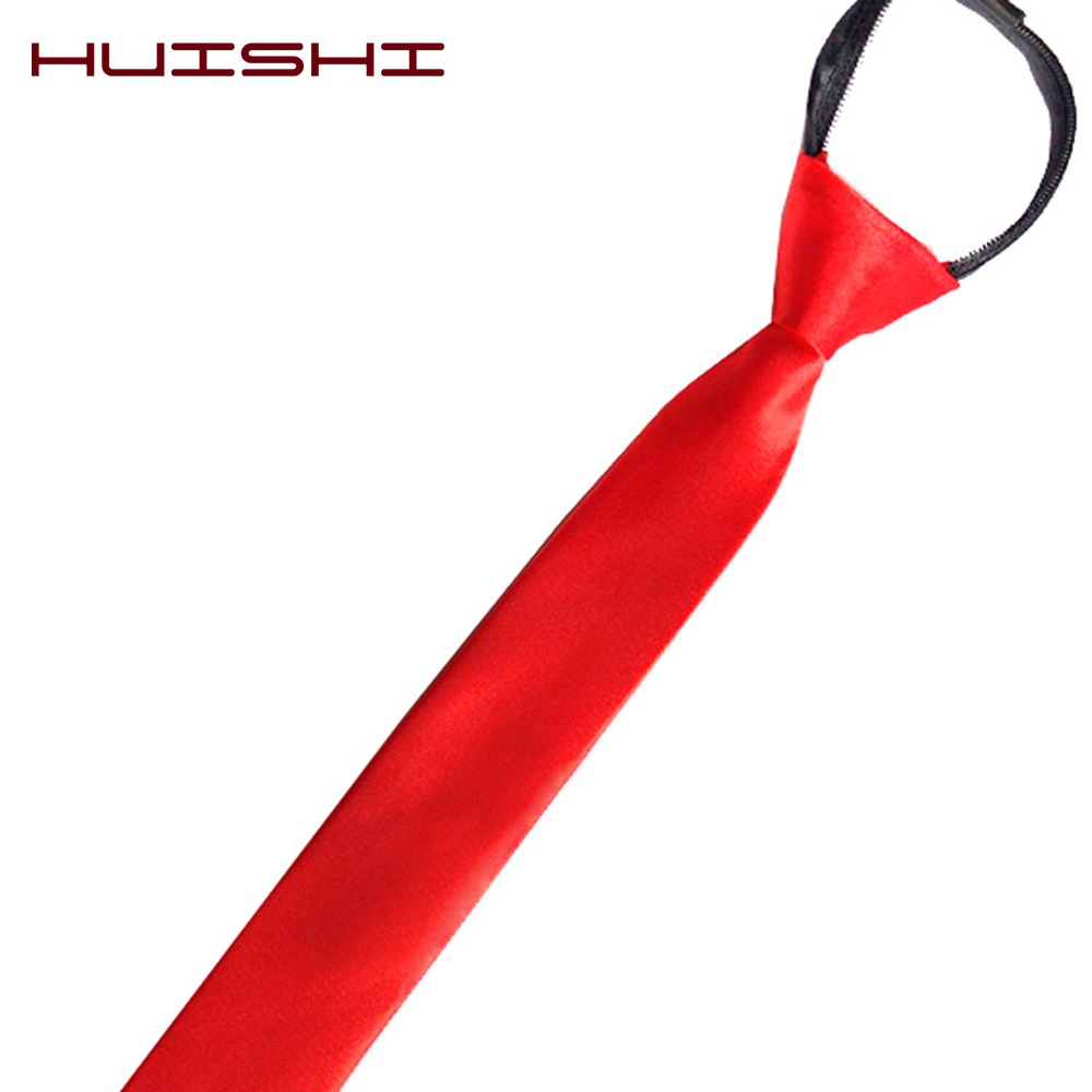 HUISHI Pre-tied Zipper Tie คอ  - Skinny Tie Men บทวิจารณ์และราคา