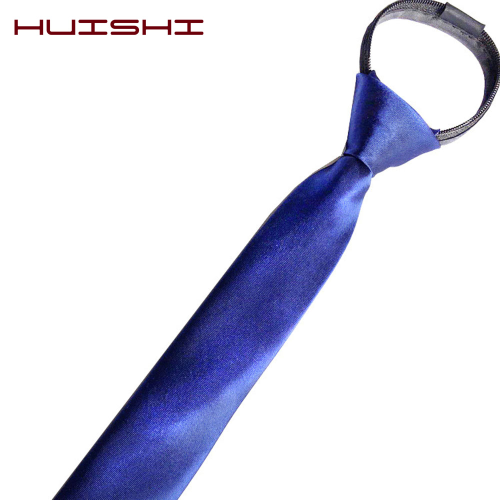 HUISHI Pre-tied Zipper Tie คอ  - Skinny Tie Men บทวิจารณ์และราคา