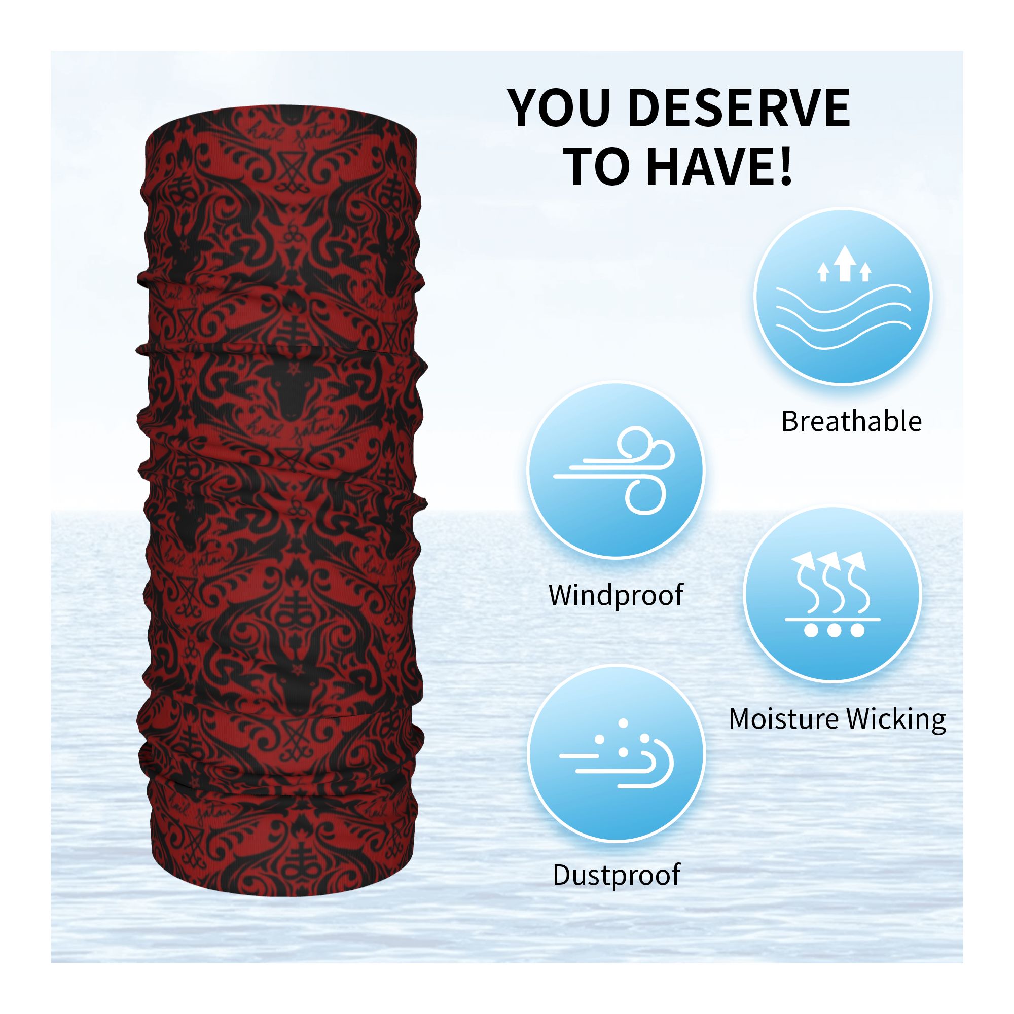 ผ้าพันคอแบบท่อ Baphomet Damask - Neck Warmer Tube บทวิจารณ์และราคา