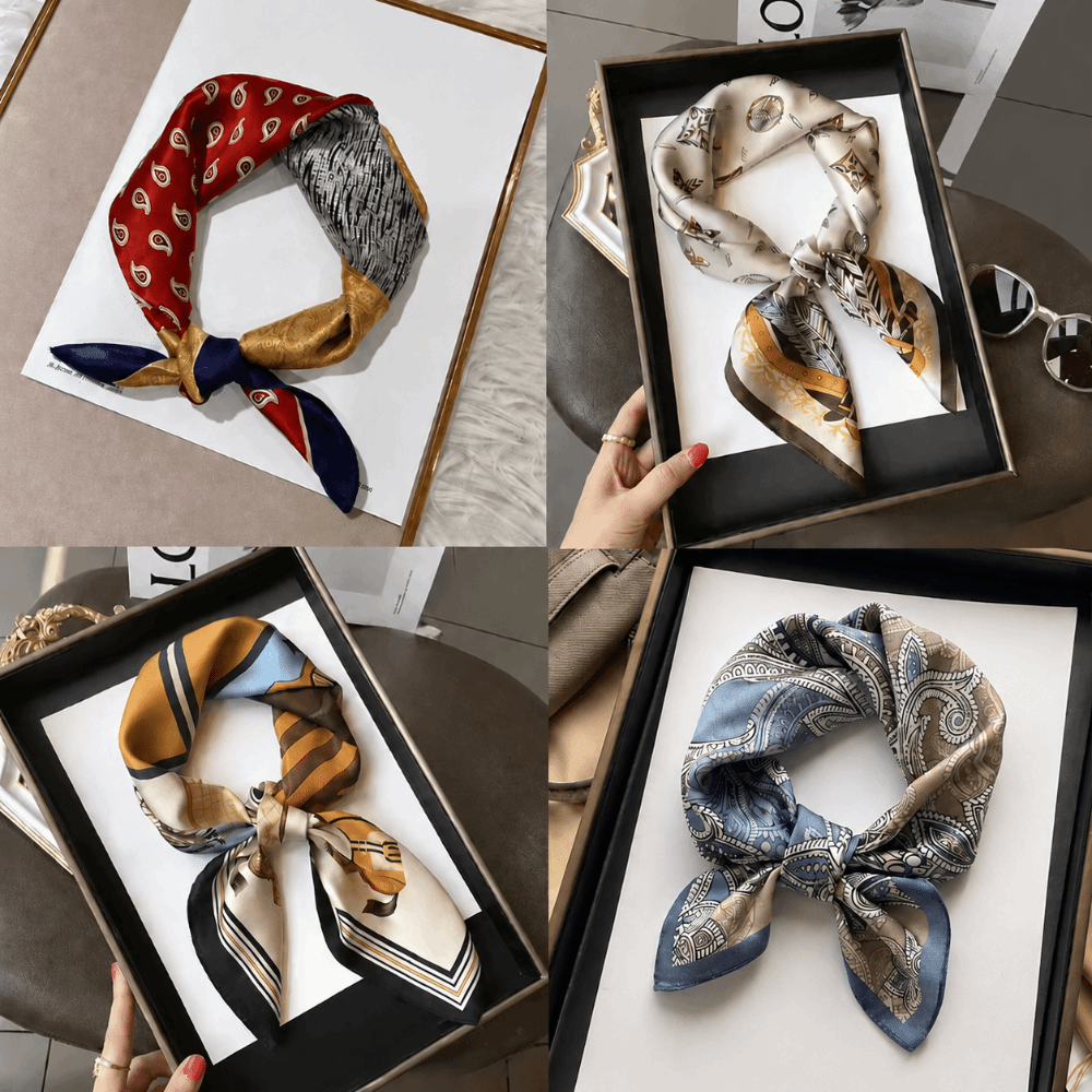 ผ้าไหมพิมพ์ลายดอกไม้ ผ้าพันคอไ - Face Scarf Mask บทวิจารณ์และราคา
