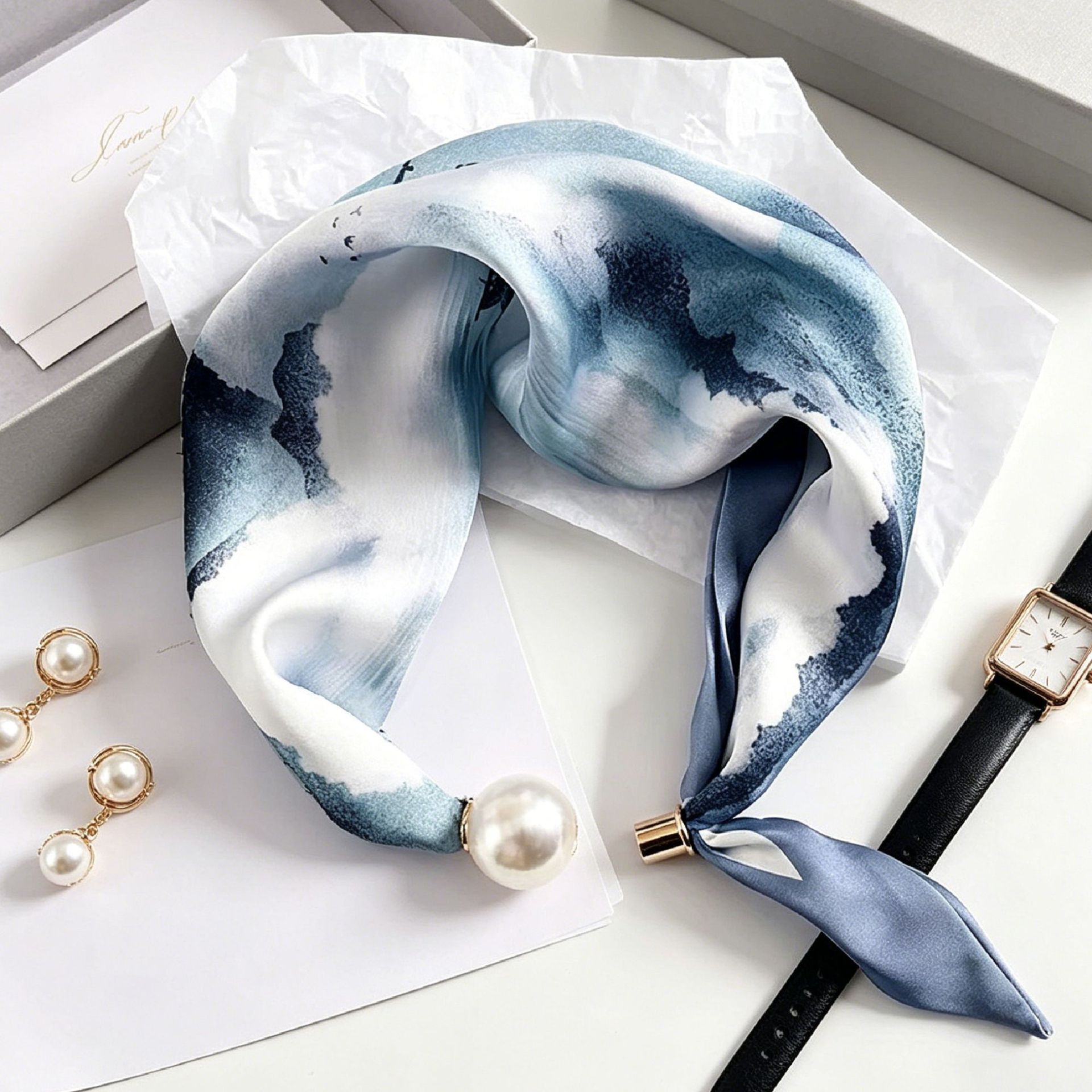 ผ้าพันคอไข่มุกลายเส้นสุดหรูสำห - Ascot Neck Scarf บทวิจารณ์และราคา