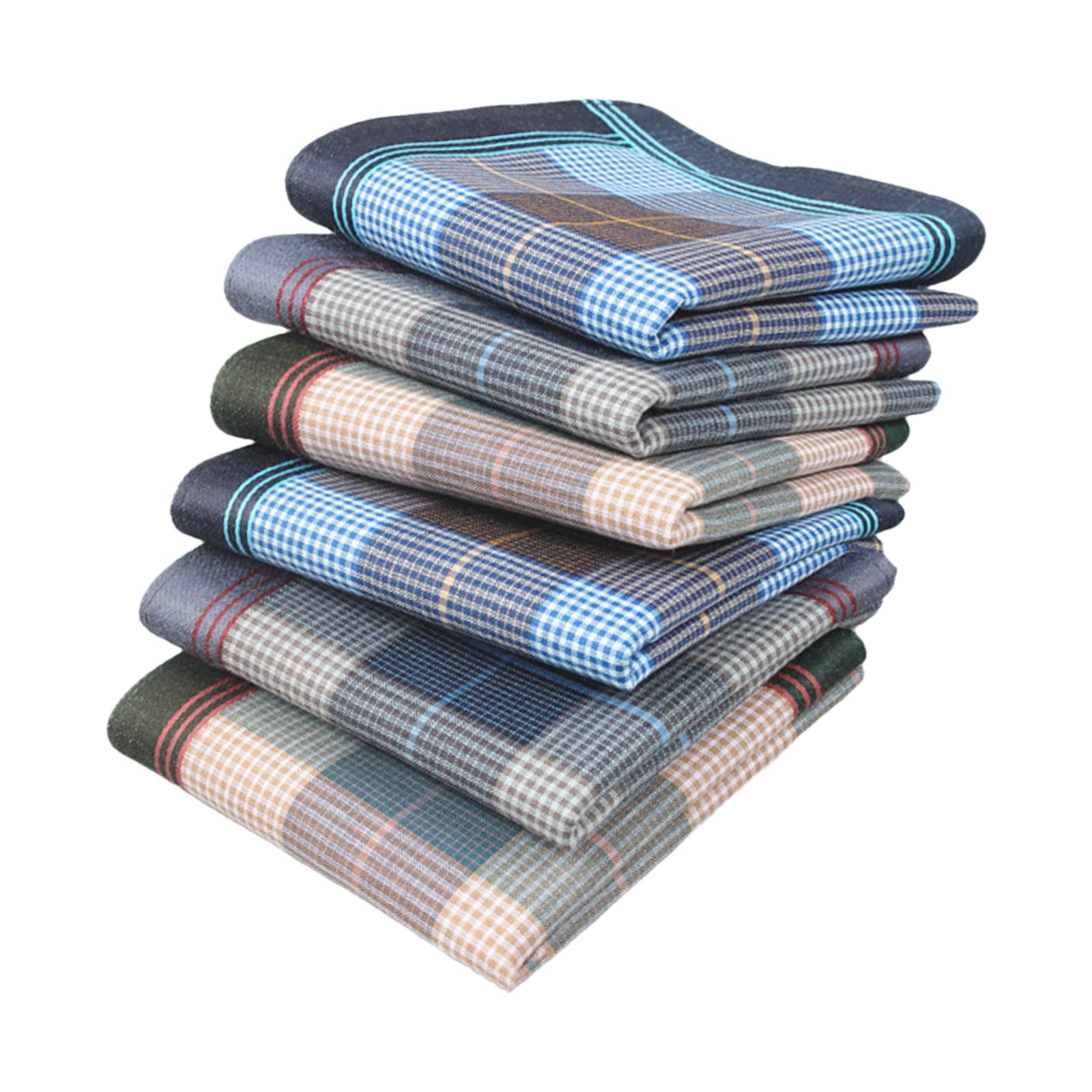 ผ้าเช็ดหน้าพกพา 6 ชิ้น, ผ้าเช็ - Handkerchief Cotton Men บทวิจารณ์และราคา