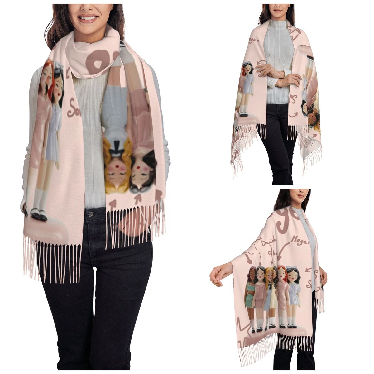 ผ้าคลุมไหล่สไตล์เกาหลีสำหรับผู - Pashmina Wrap Large บทวิจารณ์และราคา