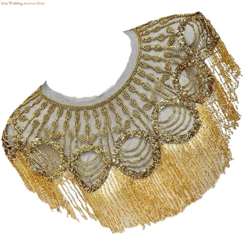 G92D ปักเลื่อมลูกปัดพู่ผ้าคลุม - Stole Wedding Shawl บทวิจารณ์และราคา