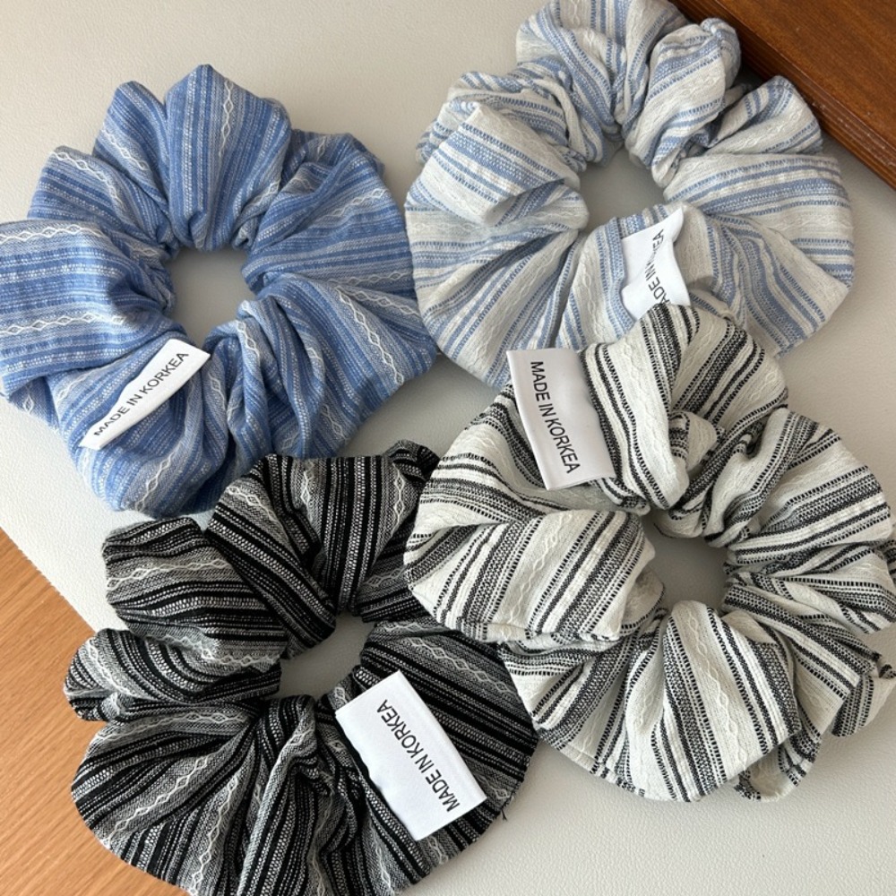 ยางรัดผมลายทางแฟชั่นเกาหลี ปี  - Silk Tie Striped บทวิจารณ์และราคา