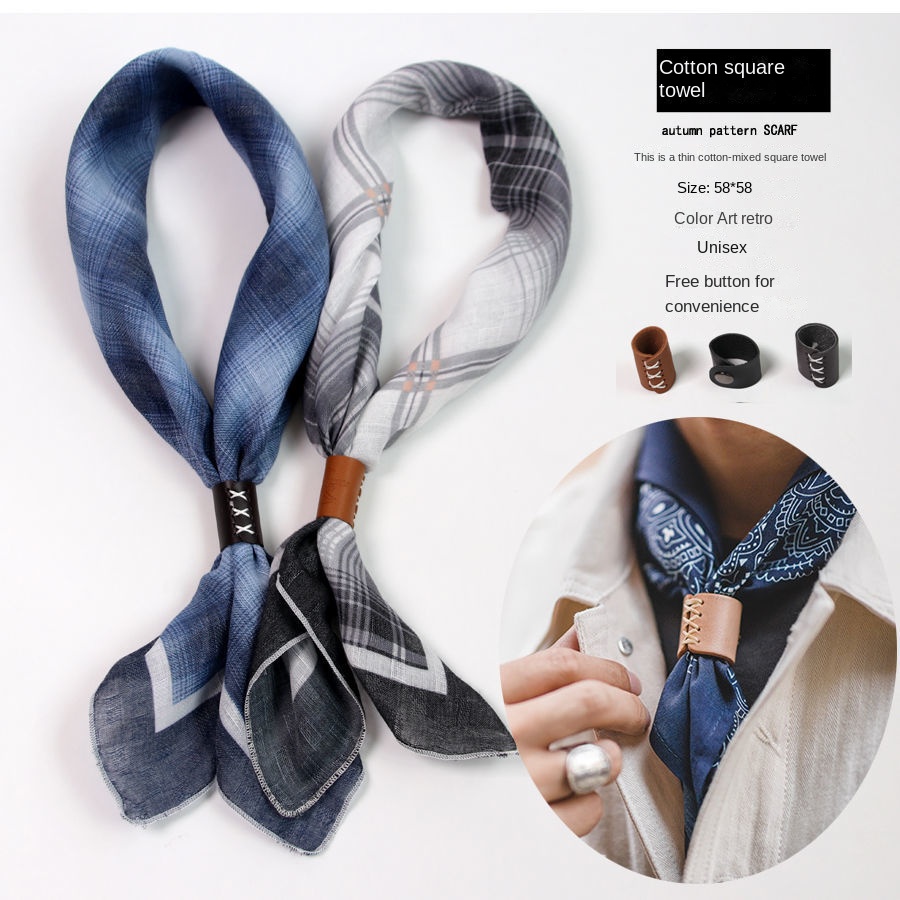 ผ้าพันคอสี่เหลี่ยมจัตุรัสผู้ชา - Bandana Cotton บทวิจารณ์และราคา