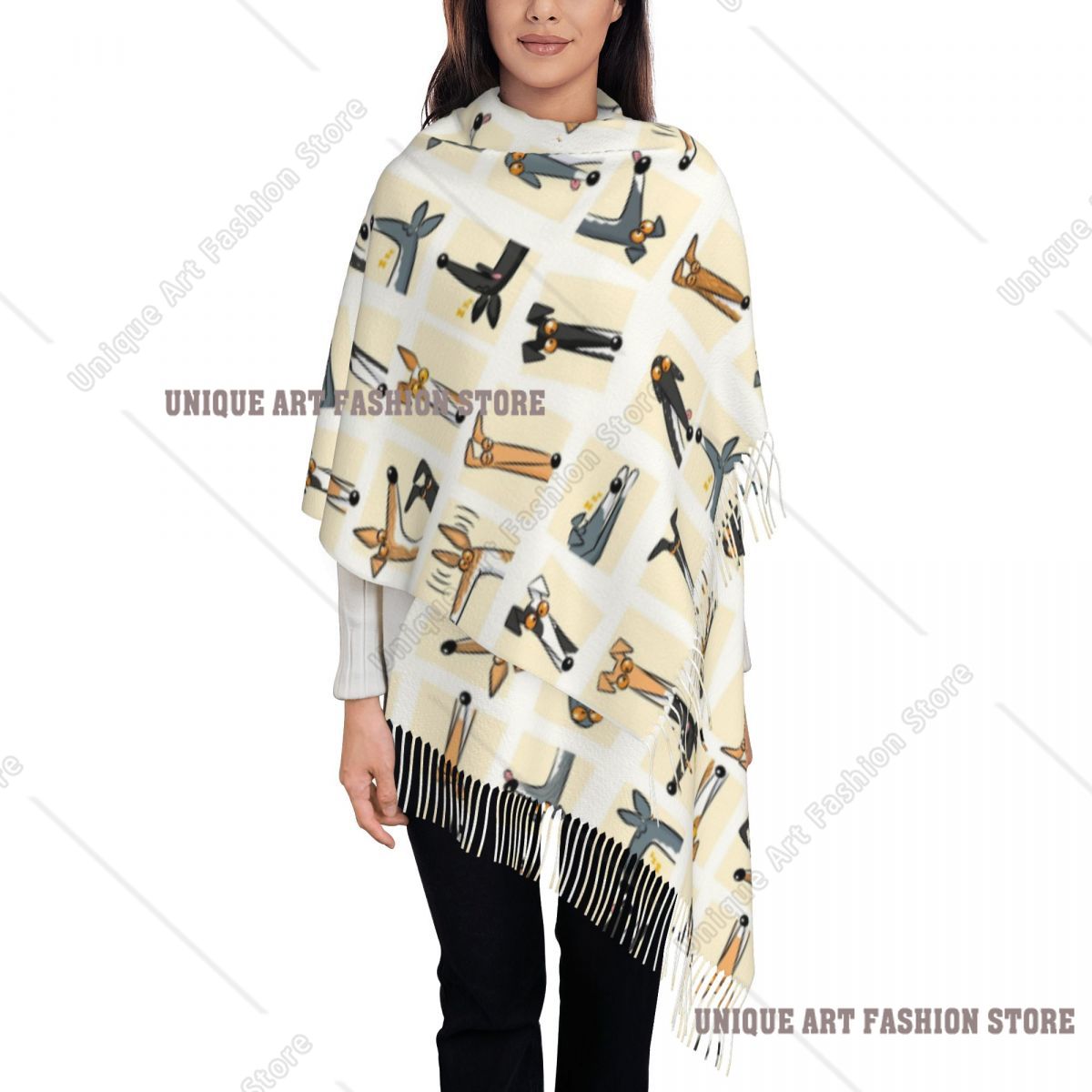 ผ้าพันคอพู่ห้อยสำหรับผู้หญิง ส - Pashmina Wrap Large บทวิจารณ์และราคา
