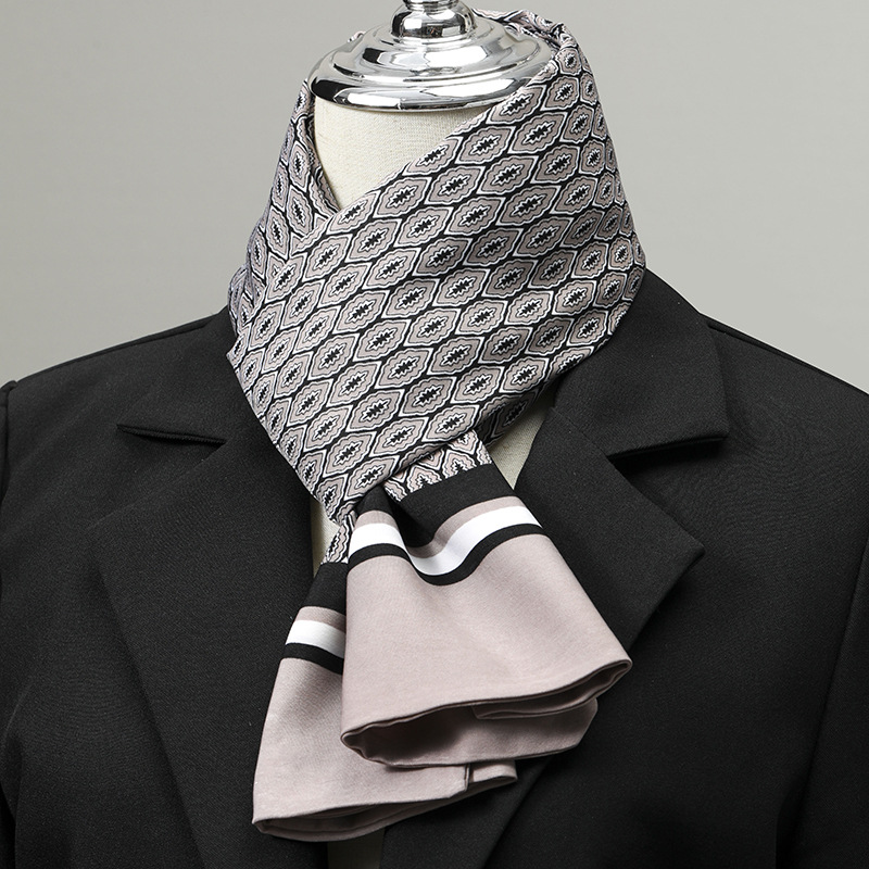 ผ้าพันคอผู้ชาย ผ้าไหมเทียม ผ้า - Ascot Neck Scarf บทวิจารณ์และราคา