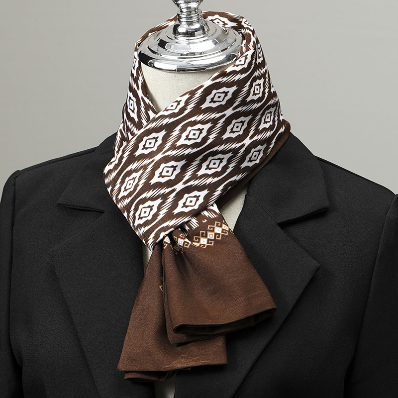 ผ้าพันคอผู้ชาย ผ้าไหมเทียม ผ้า - Ascot Neck Scarf บทวิจารณ์และราคา