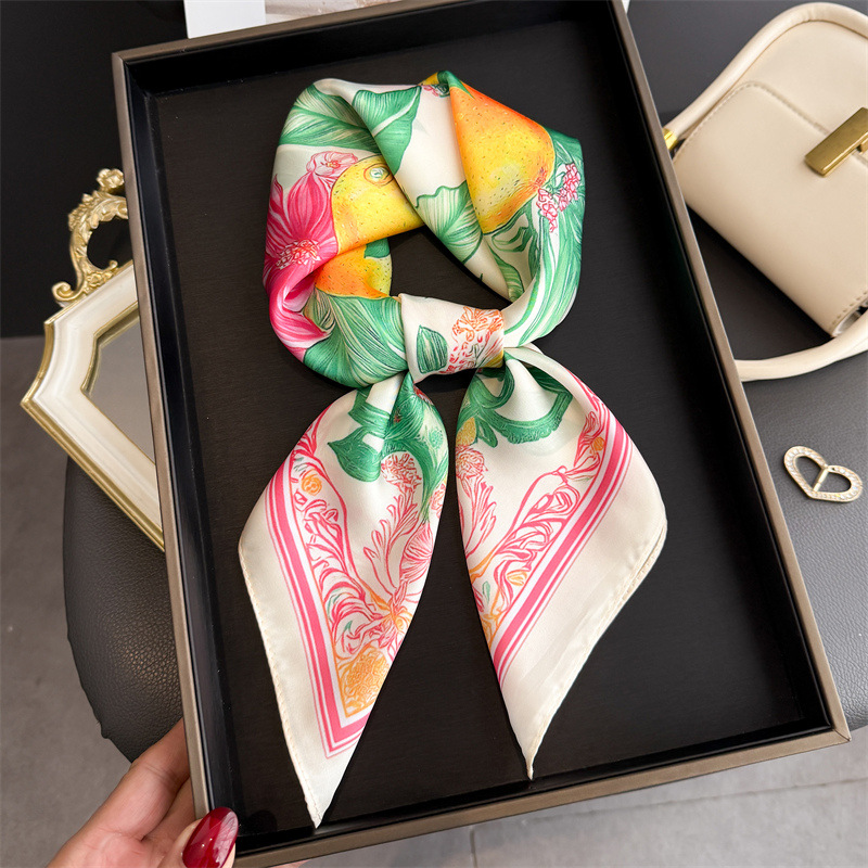 ผ้าพันคอไหมพิมพ์ลายผลไม้ใหม่ปี - Ascot Neck Scarf บทวิจารณ์และราคา