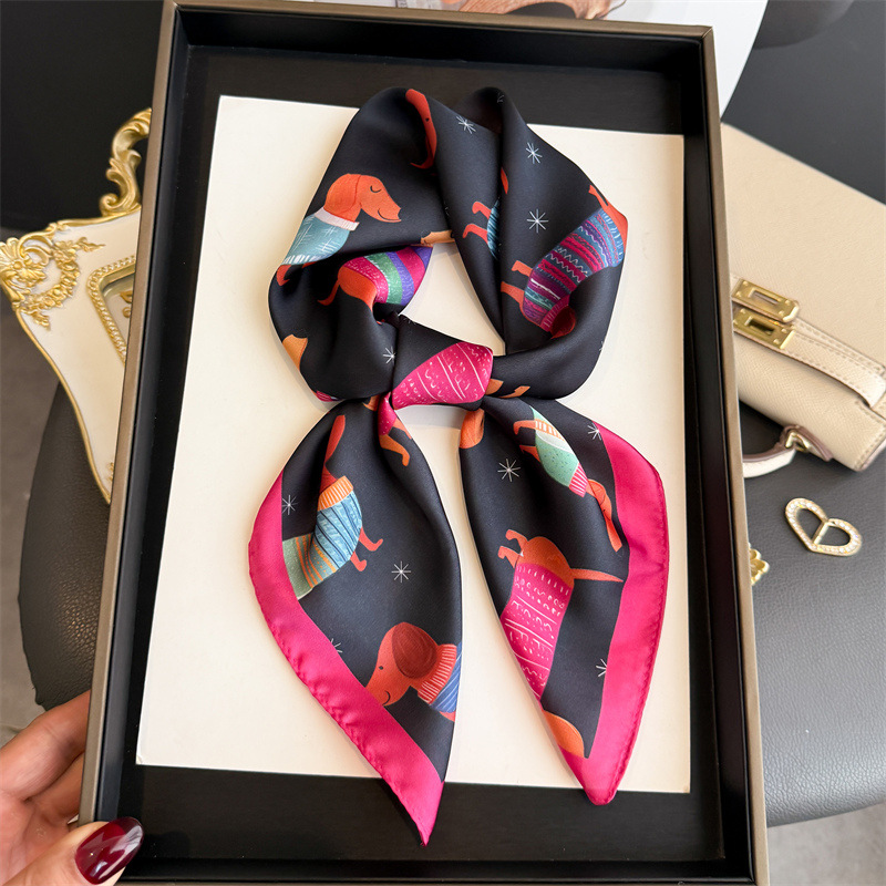 ผ้าพันคอแฟชั่นลายสุนัขพันธุ์ไว - Scarf Silk Square บทวิจารณ์และราคา