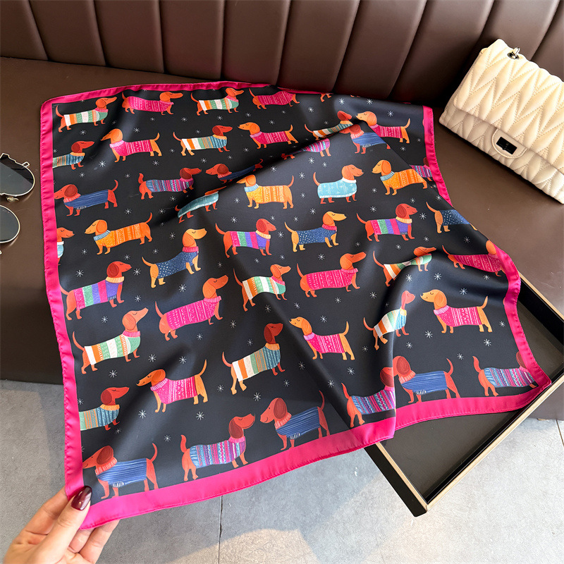 ผ้าพันคอแฟชั่นลายสุนัขพันธุ์ไว - Scarf Silk Square บทวิจารณ์และราคา