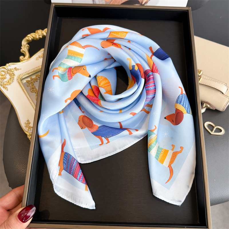 ผ้าพันคอแฟชั่นลายสุนัขพันธุ์ไว - Scarf Silk Square บทวิจารณ์และราคา