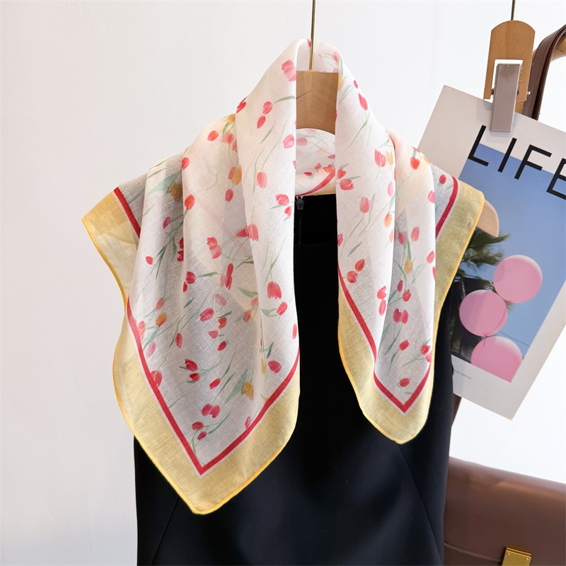ผ้าพันคอผ้าฝ้ายลินินทรงสี่เหลี - Bandana Cotton บทวิจารณ์และราคา