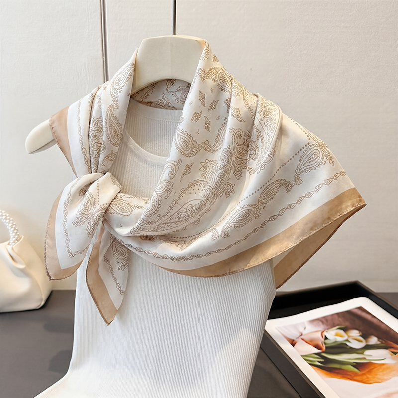 ผ้าพันคอสี่เหลี่ยมลายเพสลีย์สี - Head Wrap Turban บทวิจารณ์และราคา