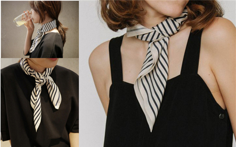 Fringe กรอบผ้าพันคอสแควร์ผ้าพั - Silk Tie Striped บทวิจารณ์และราคา