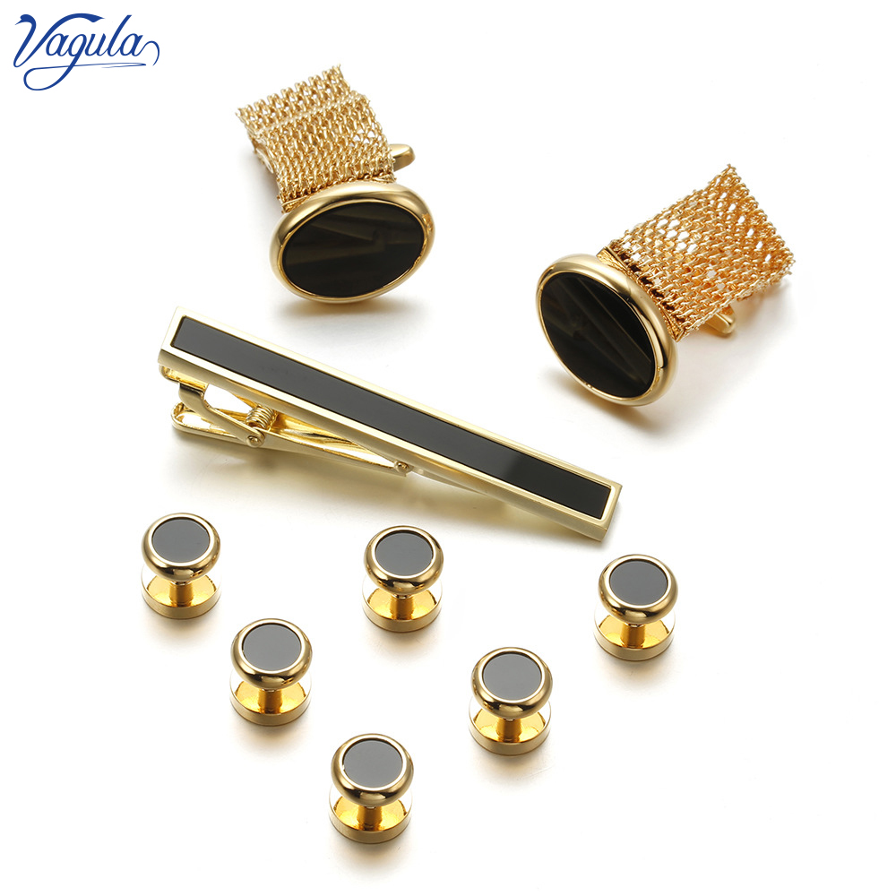 VAGULA ใหม่ 9 ชิ้น Cuff links  - Tie Bar Set Gift บทวิจารณ์และราคา