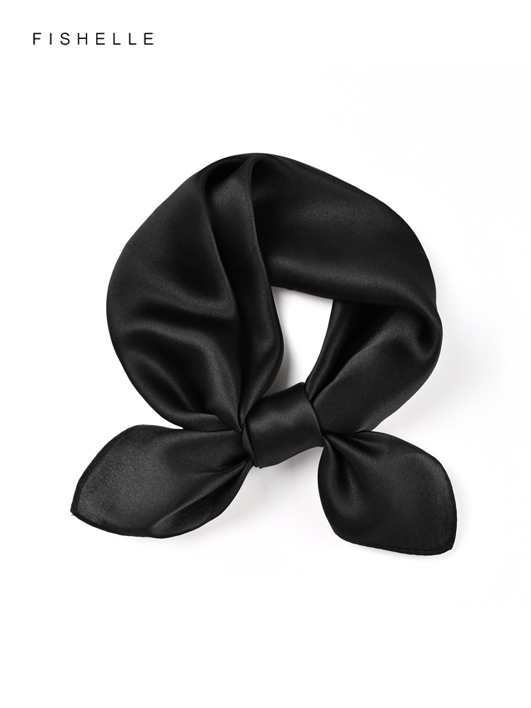 สีทึบสีดำบริสุทธิ์ Syal Sutra  - Scarf Silk Square บทวิจารณ์และราคา