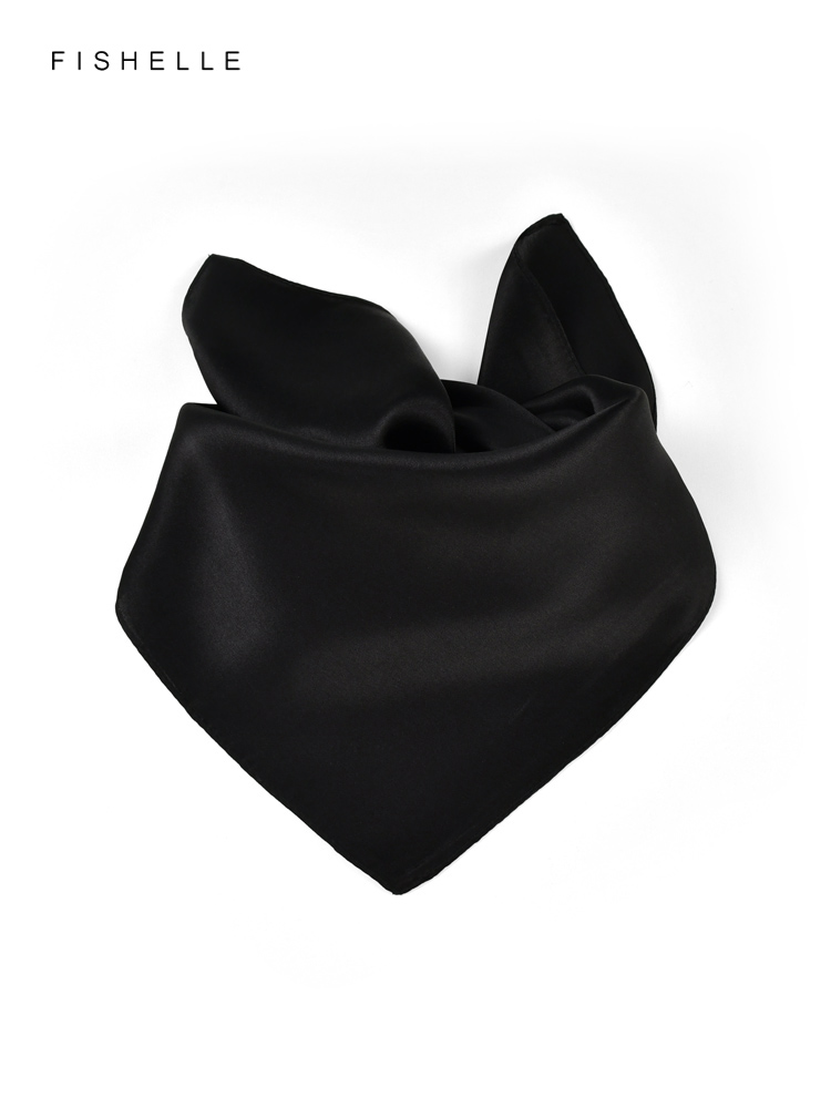 สีทึบสีดำบริสุทธิ์ Syal Sutra  - Scarf Silk Square บทวิจารณ์และราคา