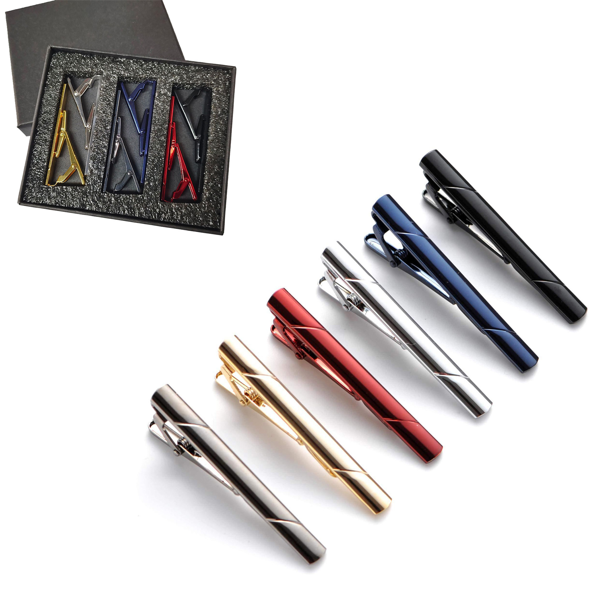 คลิปหนีบเนคไทโลหะ 1/4/6 ชิ้น ส - Tie Bar Set Gift บทวิจารณ์และราคา