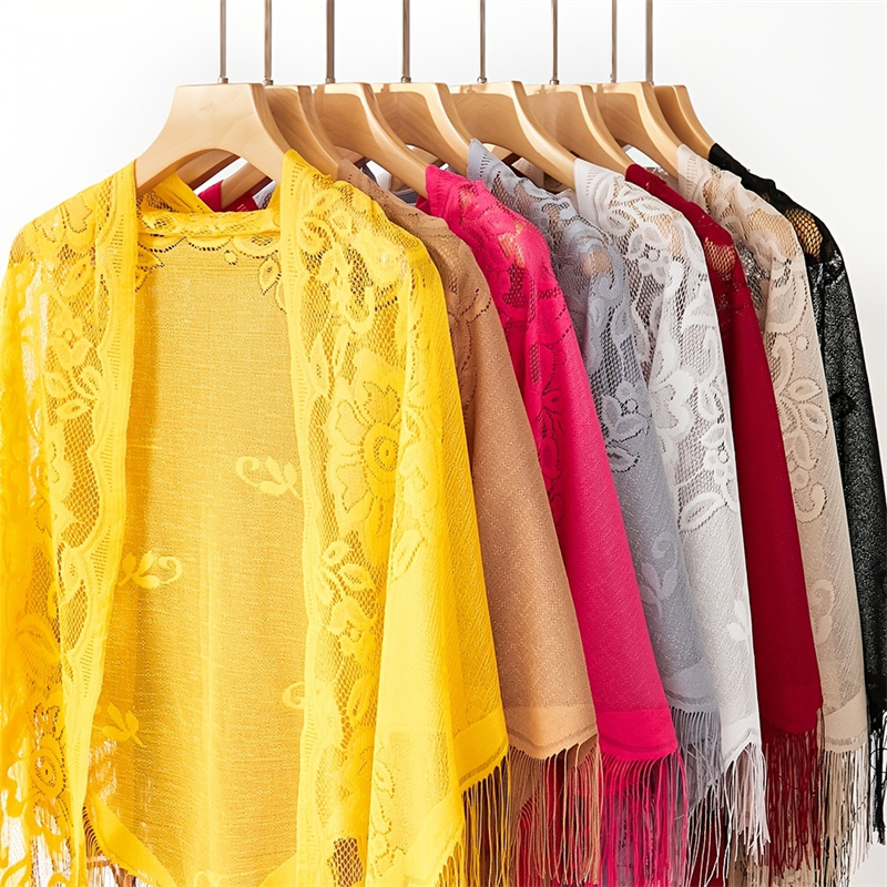 ใหม่ผ้าพันคอลูกไม้ปักลายดอกไม้ - Stole Wedding Shawl บทวิจารณ์และราคา
