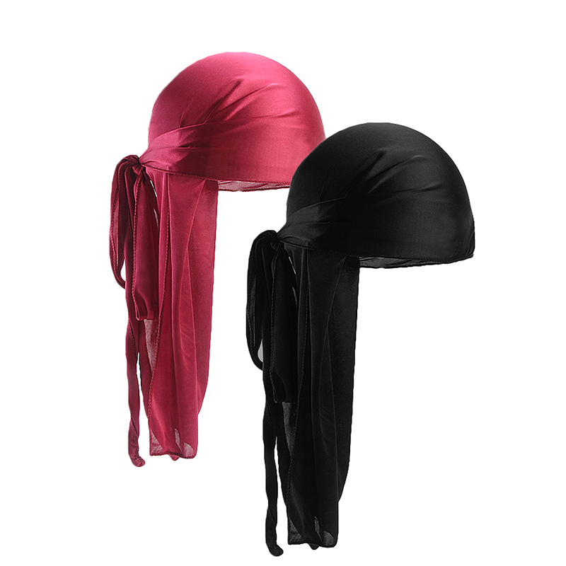 2 pcs Silky ซาติน Durags สําหร - Bandana Doo Rag บทวิจารณ์และราคา