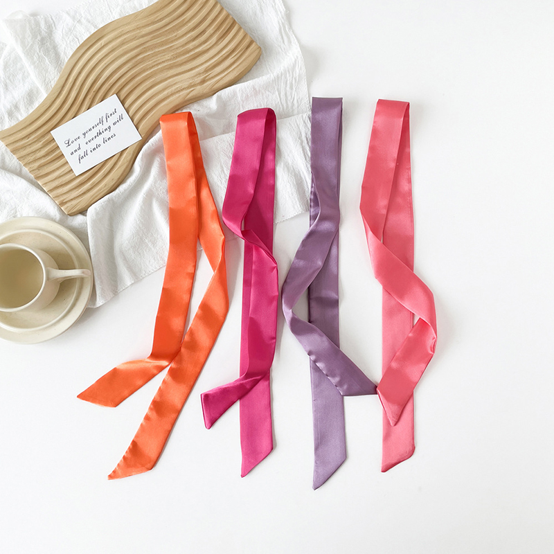 4x100 ซม.ซาตินผ้าไหมแคบผ้าพันค - Ascot Neck Scarf บทวิจารณ์และราคา