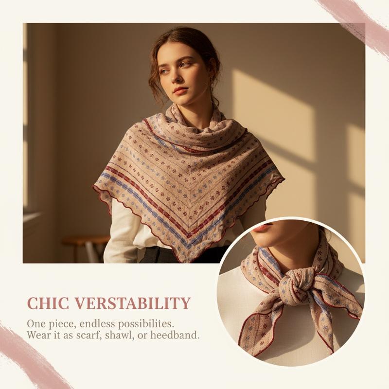 ผ้าพันคอสามเหลี่ยมผ้าฝ้ายลินิน - Bandana Cotton บทวิจารณ์และราคา