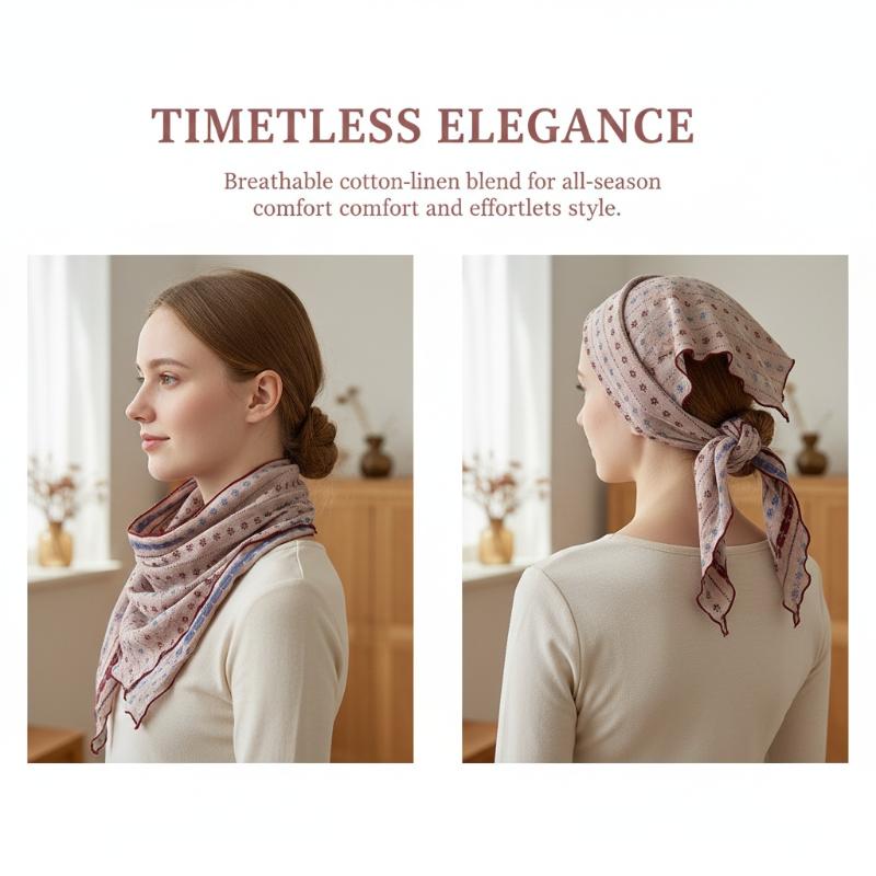 ผ้าพันคอสามเหลี่ยมผ้าฝ้ายลินิน - Bandana Cotton บทวิจารณ์และราคา