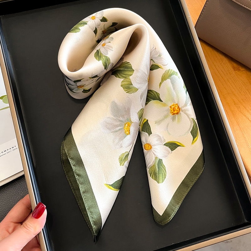 ผ้าโพกหัวคอซาตินแฟชั่นสำหรับผู - Silk Neck Scarf บทวิจารณ์และราคา