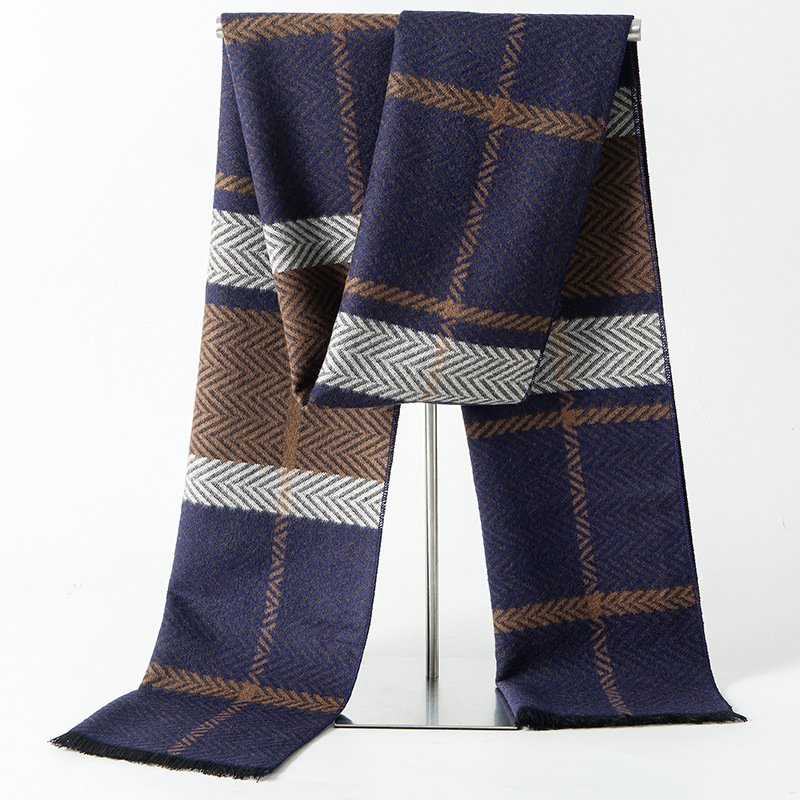 Designer ยี่ห้อลายสก๊อตฤดูหนาว - Muffler Men Wool บทวิจารณ์และราคา