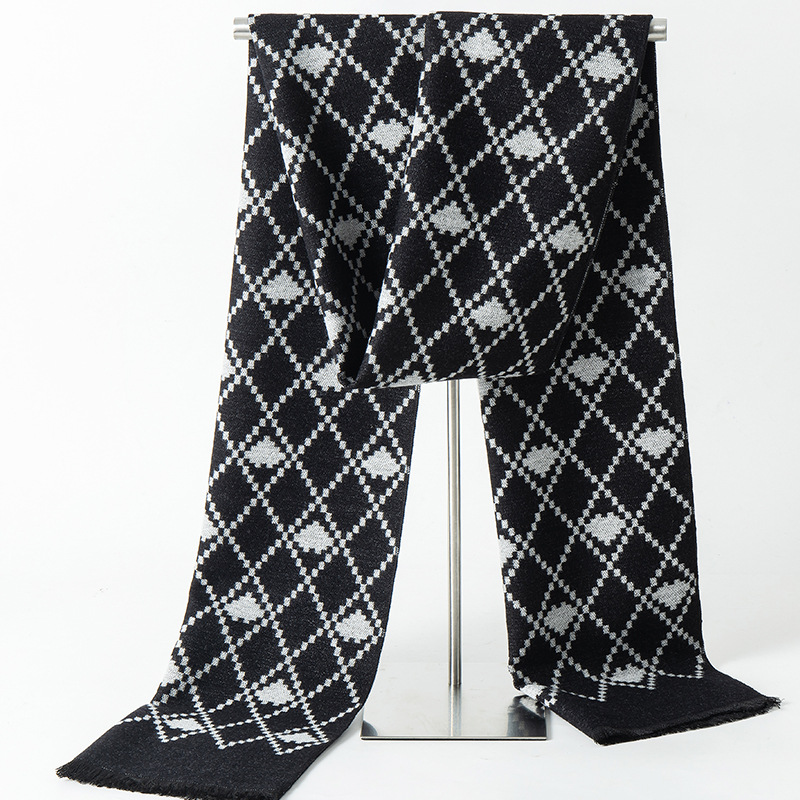 Designer ยี่ห้อลายสก๊อตฤดูหนาว - Muffler Men Wool บทวิจารณ์และราคา