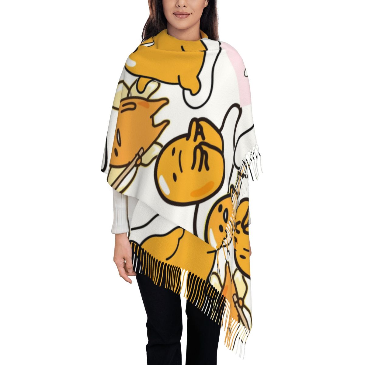 ผ้าพันคอการ์ตูนไข่กูเดทามะน่าร - Pashmina Wrap Large บทวิจารณ์และราคา