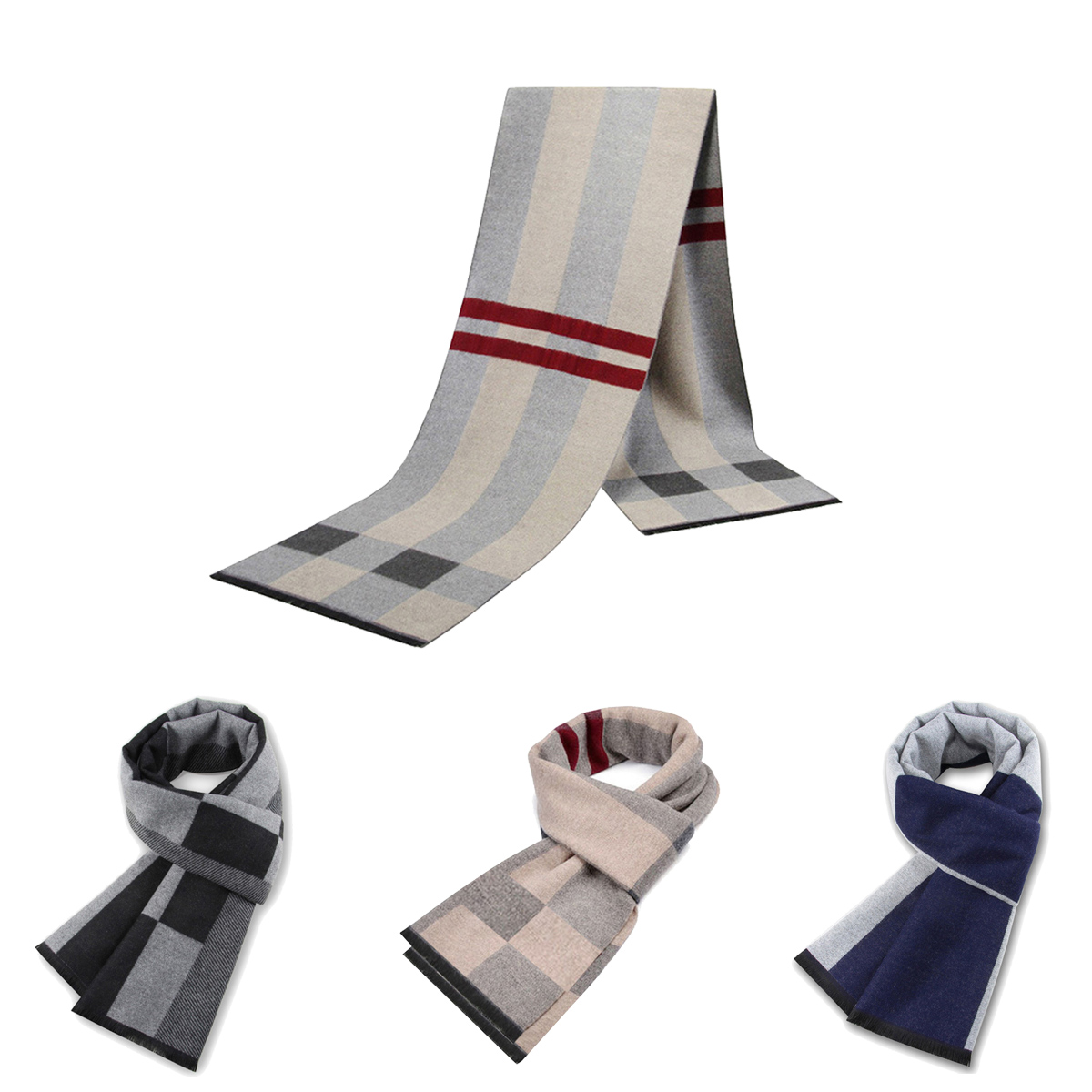 ผู้ชายผ้าพันคอสําหรับชายฤดูหนา - Muffler Men Wool บทวิจารณ์และราคา
